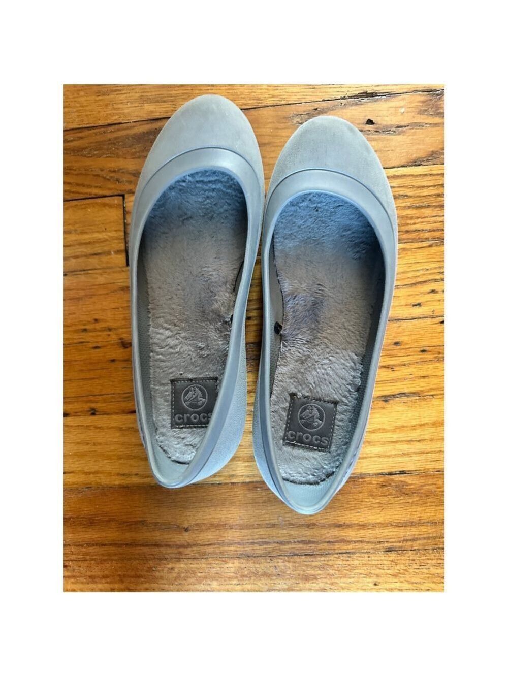 Crocs Mammoth Gray Faux Fur-Lined Ballet Flats Women’s Size 8 - Picture 7 of 11